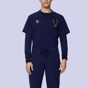 Premium Looking OEM Service Latest Design Medical Under Shirts Light Weight In Stock Medical Scrub Nurse <b>Undershirts</b> For Men - Product Image 5