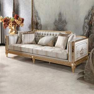 Juego de Sofás Tradicionales de Lujo en Oferta, con Estructura de Madera Rellena de Esponja, para una Sala de Estar o Apartamento Elegante - Product Image 3