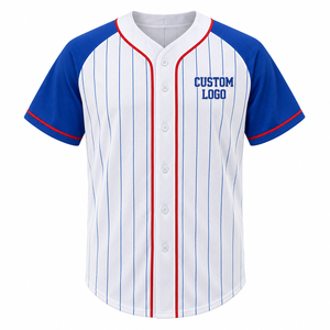 Conjunto de camisetas de béisbol de Canadá y Estados Unidos con bordado de poliéster a rayas, camiseta de béisbol bordada y sublimada personalizada - Product Image 1