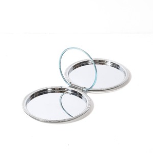 Round Metal Compact Mirror with <b>Spring</b> <b>Hinge</b> Minimalist Design for Cosmetic Storage Single-Piece Package - Product Image 1