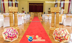 Décoration de passerelle de salle de mariage Lampes marocaines Décoration de passerelle de mariage traditionnelle Lampes marocaines en fibre de mariage arabe - Product Image 4