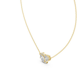 Pendentif en or blanc 14 carats avec diamants de laboratoire en forme de poire et ronds pour femmes |   Vêtements de tous les jours |   Nouveau diamant cultivé - Product Image 4