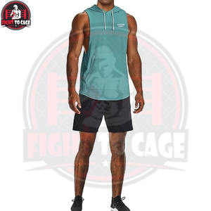 Nouveaux débardeurs à capuche sans manches pour hommes, couleur unie, pour la gym, en polyester/coton respirant, couleurs personnalisées disponibles - Product Image 3