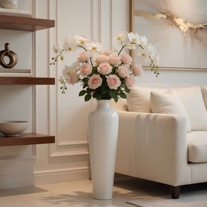 Interior Favorite Minimalist White Floor <b>Vase</b> 62cm <b>Ceramic</b> Decorative <b>vase</b> for Living Room Home Decoration - Product Image 4
