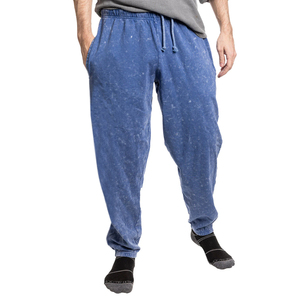 Pantalon de jogging en molleton bouclette brodé de haute qualité pour homme, effet délavé, avec logo personnalisé, style vintage - Product Image 1