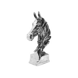 Jaffs Exports Silver Horse Head Aluminium Sculpture Handcrafted Modern Design Eco-Friendly Durable Tabletop <b>Ornament</b> Home Office - Product Image 1