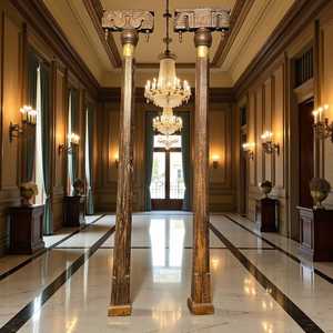 Colonne décorative en teck massif sculptée à la main, style vintage indien, pour projets de temples, villas et hôtels |   Mix & Match 1 Contenant - Product Image 2