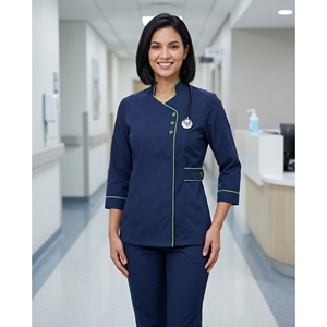 Conjunto de Uniforme Médico para Mujer, Traje Quirúrgico con Ribete en Contraste, Material de Polialgodón, Tallas XS, XXS, XL, Etiqueta Personalizada OEM, Técnicas de Impresión - Product Image 5