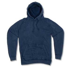 Oversized Acid Washed Denim Blue Raglan Pullover Hoodie Casual Loose <b>Longline</b> Hooded Loose Fit Heavyweight <b>Fleece</b> Pullover - Product Image 1