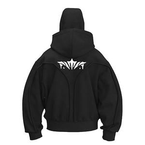 เสื้อฮู้ดดี้โอเวอร์ไซส์แบบมีฮู้ดสองชั้น ผ้าคอตตอน 100% หนานุ่ม สไตล์สตรีทแวร์ สำหรับผู้ชาย คุณภาพสูง พรีเมียม รับผลิตแบบ OEM - Product Image 2