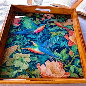 Plateau imprimé en bois pour console d'entrée, rangement de clés, organisation de couloir domestique, utilisation comme plateau de service, vente en gros - Product Image 1