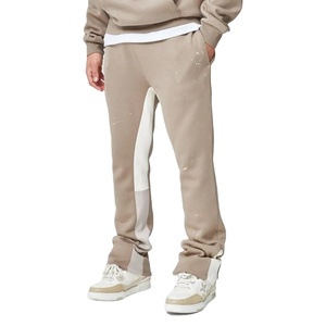 Pantalon de jogging décontracté pour homme, coupe évasée, avec logo personnalisé et effet froissé - Product Image 1