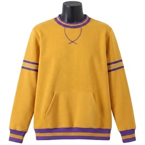 Men's Black And <b>Purple</b> Color Blocking Crew Neck Pullover Sweatshirt Regular Fit Knitted Casual Style Heat Transfer Printed - Product Image 1