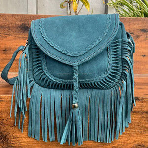 Venta al por mayor de lujo de cuero genuino de gamuza señoras flecos bandolera para las mujeres de marca grandes bolsos de diseño de moda - Product Image 2