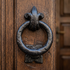 Battant de porte en fer noir le plus vendu, robuste, style antique, poignée décorative pour entrée de maison, disponible au meilleur prix - Product Image 6