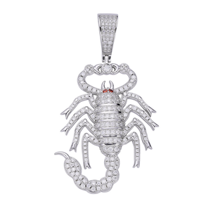 Colgante de Escorpión de Moissanita, Joyería Gótica Hip Hop, Collar con Incrustaciones de Piedras, Regalo Streetwear para Hombres y Mujeres - Product Image 4