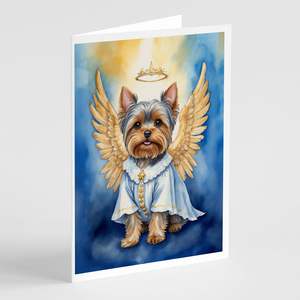 Yorkshire Terrier 'My Angel' <b>Greeting</b> <b>Cards</b> Whimsical A7 Size 5x7 Blank <b>Note</b> <b>Cards</b> with Envelopes Pack of 8 - Product Image 1