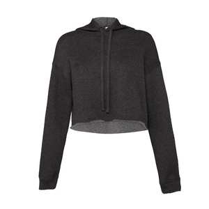 Fleece Custom Blank Women Drop Shoulder Cropped Sweatshirt Hoodie Crop <b>Top</b> Hoodie High Quality plus size women's hoodies - Product Image 6