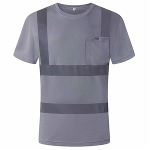 Camisetas reflectantes de alta visibilidad al por mayor, de dos tonos, manga corta, ropa de trabajo industrial, camiseta para hombre en color sólido - Product Image 1