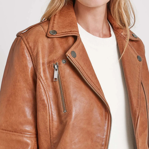 2026 New Breathable Latest Design Women's <b>Genuine</b> <b>Leather</b> <b>Jackets</b> Custom Logo Custom Made High Quality Winter - Product Image 3