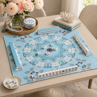Tapis de Mahjong Américain Pliable Moderne au Design Original, Motif Papillon Bleu, 33x33, Antidérapant en Caoutchouc, Imprimé Personnalisé