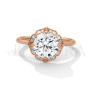 High Quality Moissanite Diamond <b>Ring</b> with Round Cut and 14K White Gold Overlay for Womens Wedding Engagement <b>Ring</b> for Export Pri - Product Image 3
