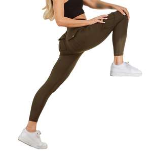Leggings pour femmes à taille haute, effet push-up, longueur cheville, imprimés, avec poches, extensibles dans quatre directions, en Spandex/Nylon, taille élastique, coupe ajustée pour filles - Product Image 5