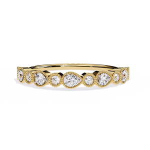 Anillos Apilables Minimalistas para Mujer, Oro Sólido de 18K, Diamante Natural 100% Original, Anillo de Eternidad, Juego de Anillos de Boda, Regalo para Fiesta - Product Image 2