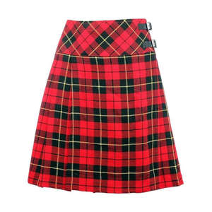 Kilt Tartan Stewart pour femmes de haute qualité avec motif plissé Wallace Tartan Plaid écossais fait à la main avec bracelet en cuir - Product Image 5
