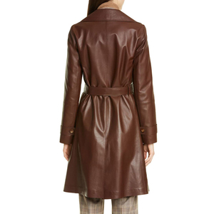 Plus Size Men Genuine Leather Waterproof Winter Trench Coat Long Sleeve Belted Fur Trim Outerwear Casual Streetwear - Product Image 5