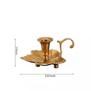 Support de bougie artisanal en acier inoxydable, écologique, décoration d'intérieur, design feuille d'or, thèmes de porte-bougies, Saint-Valentin Zahid - Product Image 2