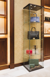 TMG-G169 Modern Glass Display Cabinet with 4-Tier <b>Shelves</b> Explosion-proof Tempered Glass Showcase for Modern Home & Hotel - Product Image 5