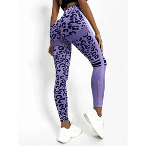 High Waist Leopard Seamless Leggings Women Butt Lifting Workout Tights <b>Tummy</b> <b>Control</b> Fitness Gym Sports Pants - Product Image 1