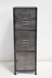 Armoire de rangement industrielle en métal à 3 compartiments, panneau plat, mobilier moderne pour salon, organisateur de rangement domestique - Product Image 5