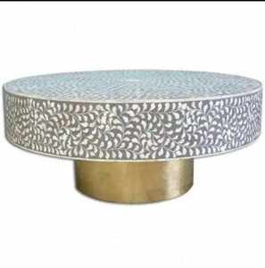 Mesa de Noche Artesanal con Incrustaciones de Hueso para Decoración Navideña del Hogar, Diseños Personalizados, Mesa de Noche de Estilo Antiguo con Incrustaciones de Hueso y Madreperla - Product Image 3