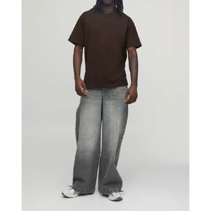 Vaqueros de mezclilla lavados a la piedra de pierna ancha para hombre, corte holgado, cintura media, pantalones casuales de algodón, estilo otoñal - Product Image 2