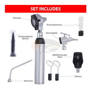 Kit d'examen otoscope en acier inoxydable pour usage domestique et étudiant, ensemble de diagnostic à fibre optique, étui rigide en plastique, portable, pour formation médicale - Product Image 4