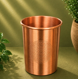 Handcrafted Hand-Hammered Solid Copper <b>Tumbler</b> for Water and Ayurveda Health Traditional Beaten Pure Copper Drinking <b>Glass</b> - Product Image 5
