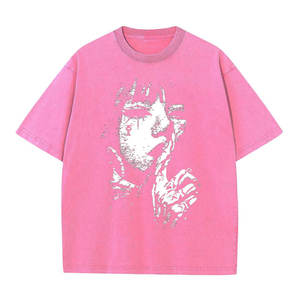 เสื้อยืดผู้ชายผ้าฝ้ายแท้ 100% แบบย้อมสีเอซิด ขายส่ง ปรับแต่งโลโก้ได้ สไตล์สตรีทแวร์ ทรงโอเวอร์ไซส์ ดีไซน์วินเทจ - Product Image 4