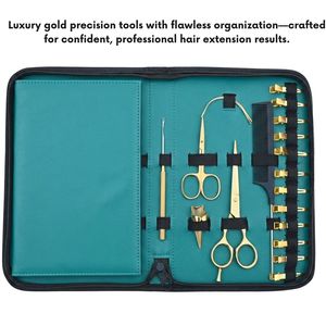 Kit d'outils professionnels pour extensions capillaires en acier inoxydable de qualité chirurgicale, comprenant une pince à sertir plate, un outil à boucle et un fil pour perruque - Product Image 5