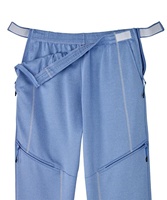 Pantalon droit taille haute pour homme, adapté après chirurgie, à ouverture latérale, fermeture boutonnée, en tissu Oxford léger et écologique