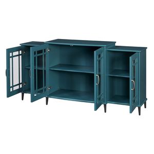Mueble para TV de 62 Pulgadas en Azul Verde Azulado, Elegante Aparador con Gabinete Lateral - Product Image 5