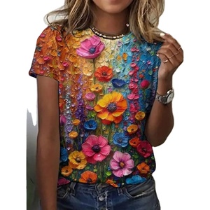 Camiseta con estampado de rayas para mujer, camiseta informal de manga corta con cuello en V de verano para mujer, ropa de calle, Jersey, nuevas camisetas - Product Image 1