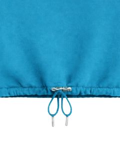 Sweat-shirt court zippé pour femme, bleu ciel, personnalisé par le fabricant, décontracté, avec cordon de serrage à l'ourlet, en molleton doux, coton et polyester - Product Image 4