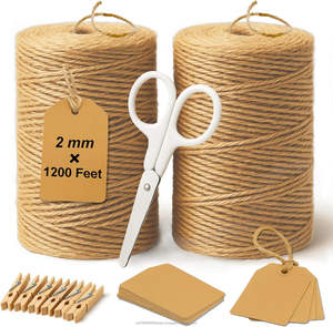 Natural Twine <b>String</b> Suit 2mm 1200 Ft Jute Rope Twisted 3 Ply Eco-Friendly Anti-Bacteria Hand Knitting Weaving Crafts <b>Gardening</b> - Product Image 1