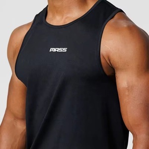 OEM Sporty Summer Fashion Design Gym High Quality 100% Cotton <b>Tank</b> <b>Top</b> <b>Men</b> Quick Dry Breathable 180GSM Knitted Crew Neck Solid - Product Image 3