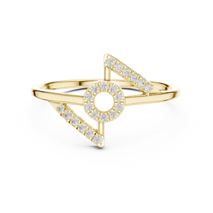 Anillo Geométrico de Oro Amarillo de Lujo para Mujer, Joyería Moderna Minimalista, Regalo de Aniversario - Product Image 2