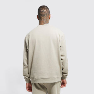 Sweat-shirt d'hiver respirant en molleton 400g de qualité pour homme, col rond personnalisé, en coton épais, coupe classique, vierge, vente en gros - Product Image 2