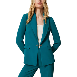 Blazer personnalisé pour femme, couleur unie, à bouton unique, pour le bureau, formel, pour les sororités, fabricant OEM, vente en gros de blazers - Product Image 2