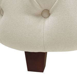 Set letto matrimoniale Brooklyn in lino beige chiaro con testiera e pediera trapuntate e rivestite - Product Image 4